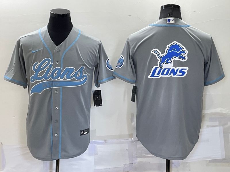 Men Detroit Lions Blank Grey 2022 Nike Co branded NFL Jerseys->detroit lions->NFL Jersey